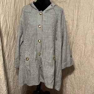 Stripped, hooded jacket. Size. 2x